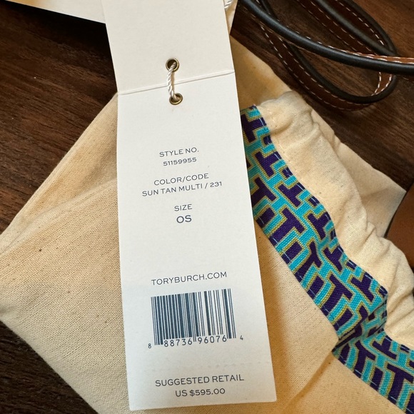 NWT Tory Burch Printed Suede Crossbody - Picture 5 of 6